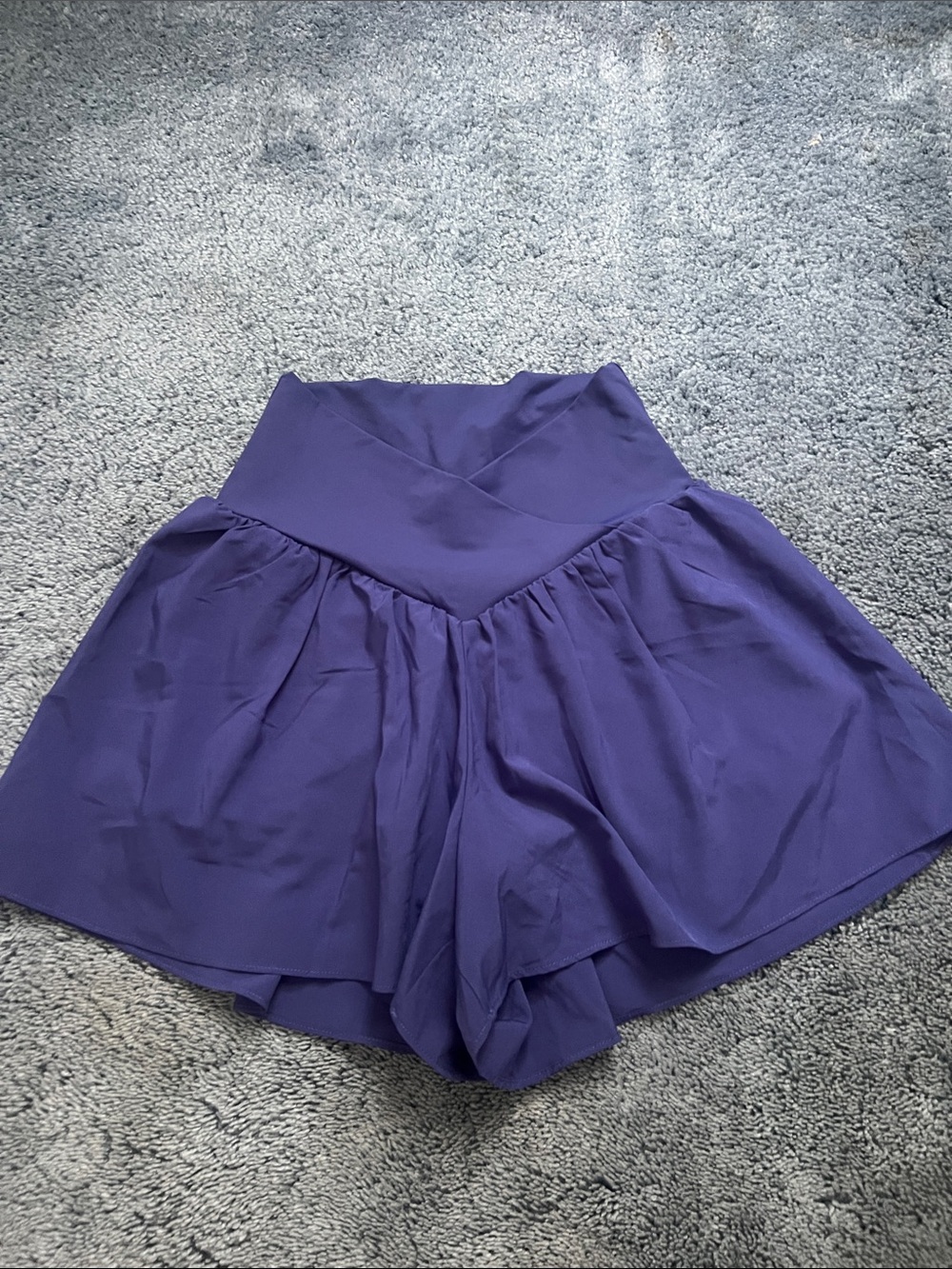 Zyia High-Waist Purple Women's Flared Shorts